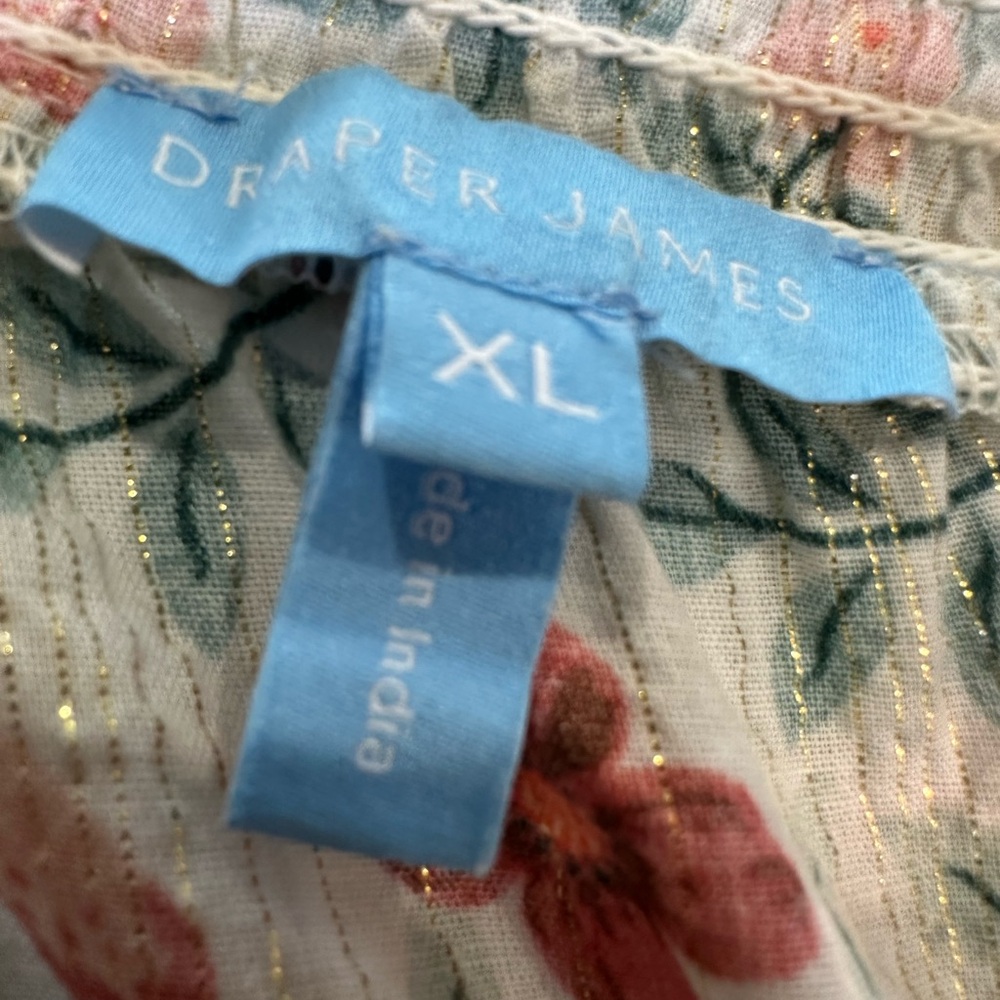 Draper James Cream Floral Tie-Shoulder Knee Length Dress - Picture 5 of 7